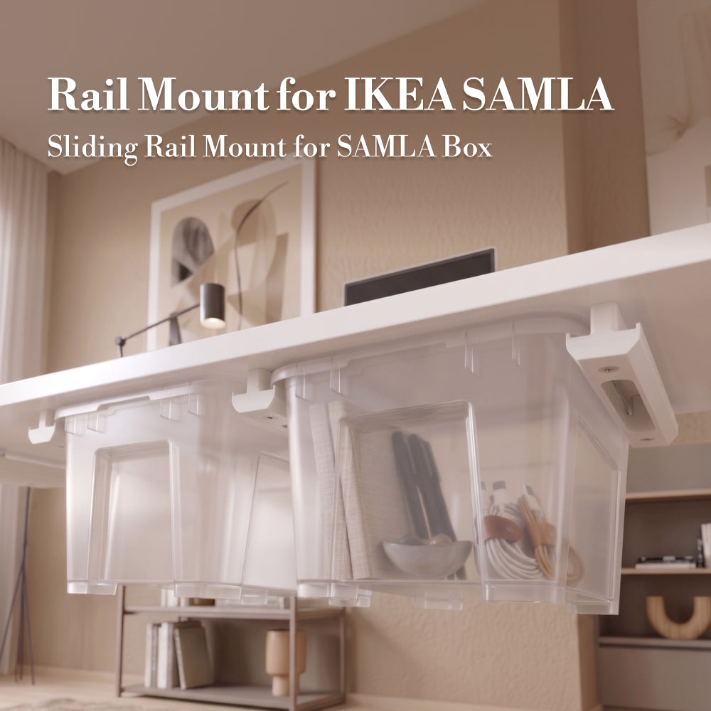 IKEA SAMLA Sliding Rail Mount – Under Shelf Storage Rail for SAMLA Box