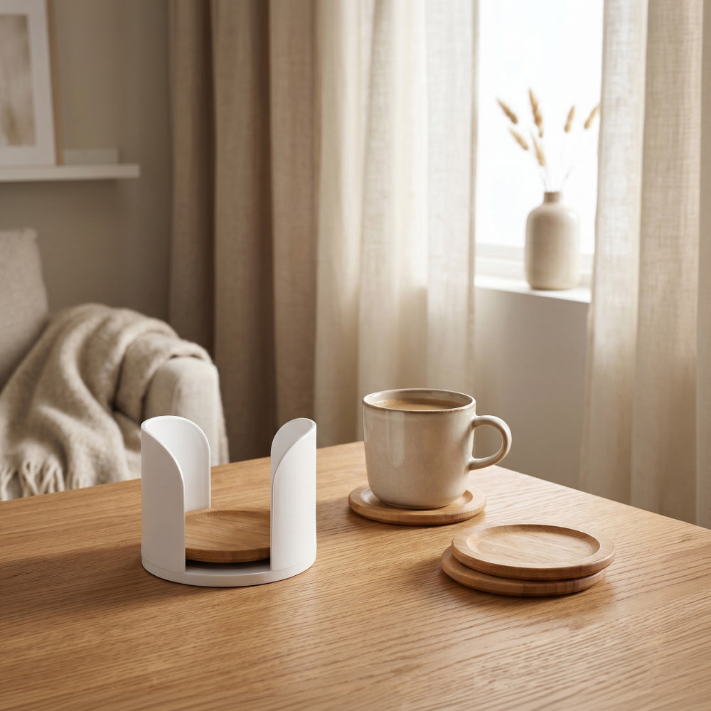 IKEA FORSEGLA Coaster Holder – Minimal Wooden Coaster Organizer