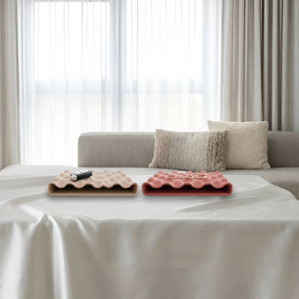 Minimalist Decorative Tray – Wave Style Catchall Organizer for Keys, Accessories & Home Decor