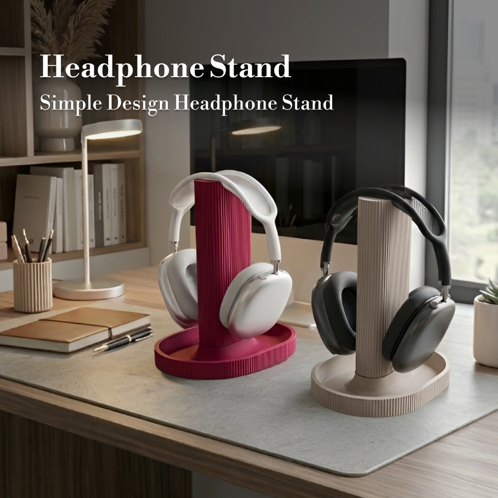Modern Sculptural Gaming Headphone Stand, Desk Headset Holder with Solid Base