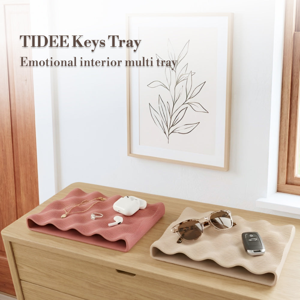 Minimalist Decorative Tray – Wave Style Catchall Organizer for Keys, Accessories & Home Decor