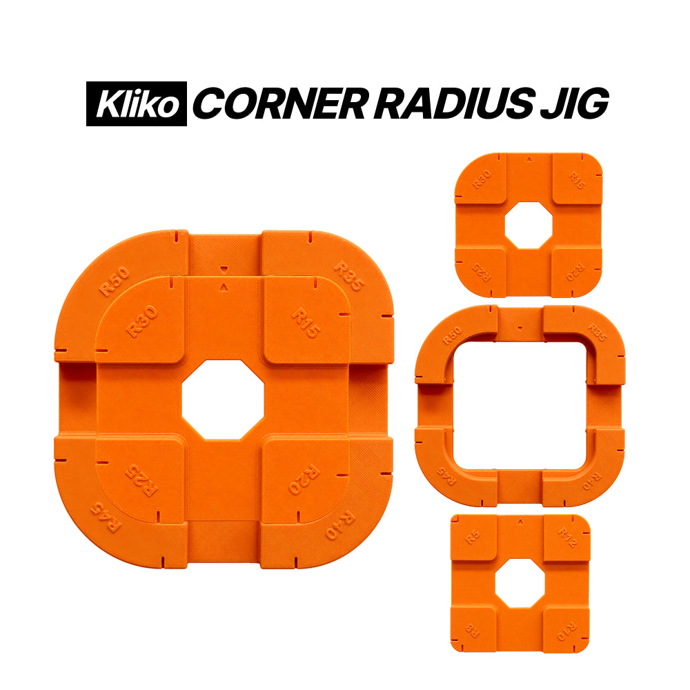 Kliko Radius Corner Router Jig – Rounded Corner Template Guide for Woodworking
