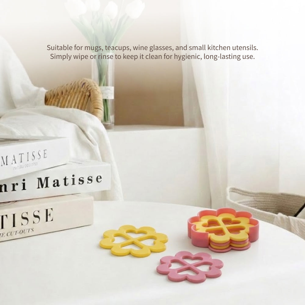 Clover Flower Coaster Set – Cute Home Decor Drink Coasters