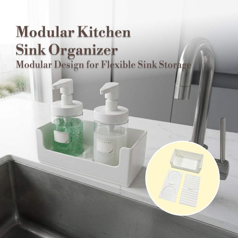 Kliko Modular Kitchen Sink Organizer – Drainable Sponge & Soap Storage Tray