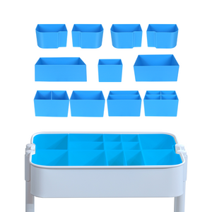 5-Type Divider Set for IKEA RÅSKOG – Customizable Storage Bins & Hooks – 11 Solid Color Options – Modular Inserts