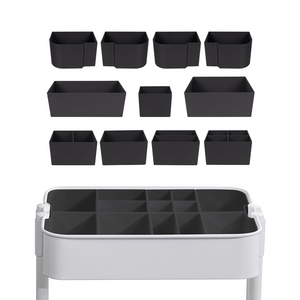 5-Type Divider Set for IKEA RÅSKOG – Customizable Storage Bins & Hooks – 11 Solid Color Options – Modular Inserts
