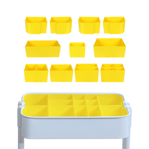 5-Type Divider Set for IKEA RÅSKOG – Customizable Storage Bins & Hooks – 11 Solid Color Options – Modular Inserts