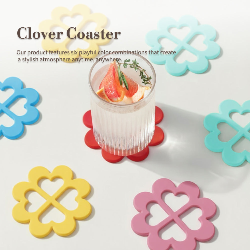Clover Flower Coaster Set – Cute Home Decor Drink Coasters