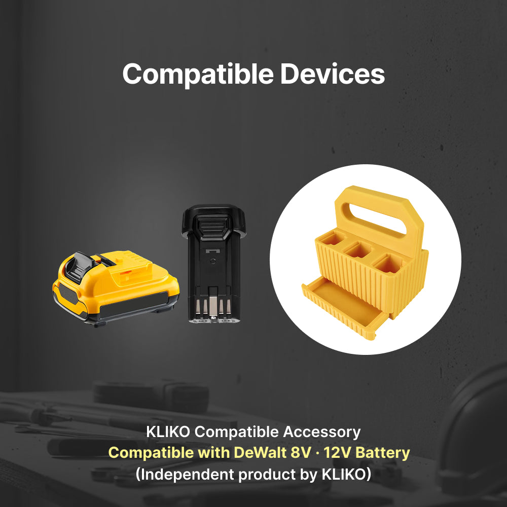 Dewalt 8V.12V Battery Caddy with drawer