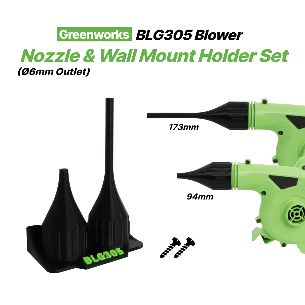 Greenworks BLG305 Blower Nozzle & Wall Mount Holder Set – 66mm Outlet