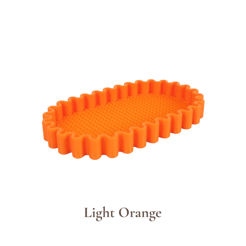 Modern Color Catchall Tray – Zigzag Edge Decorative Tray for Keys, Jewelry, Candy & Home Decor