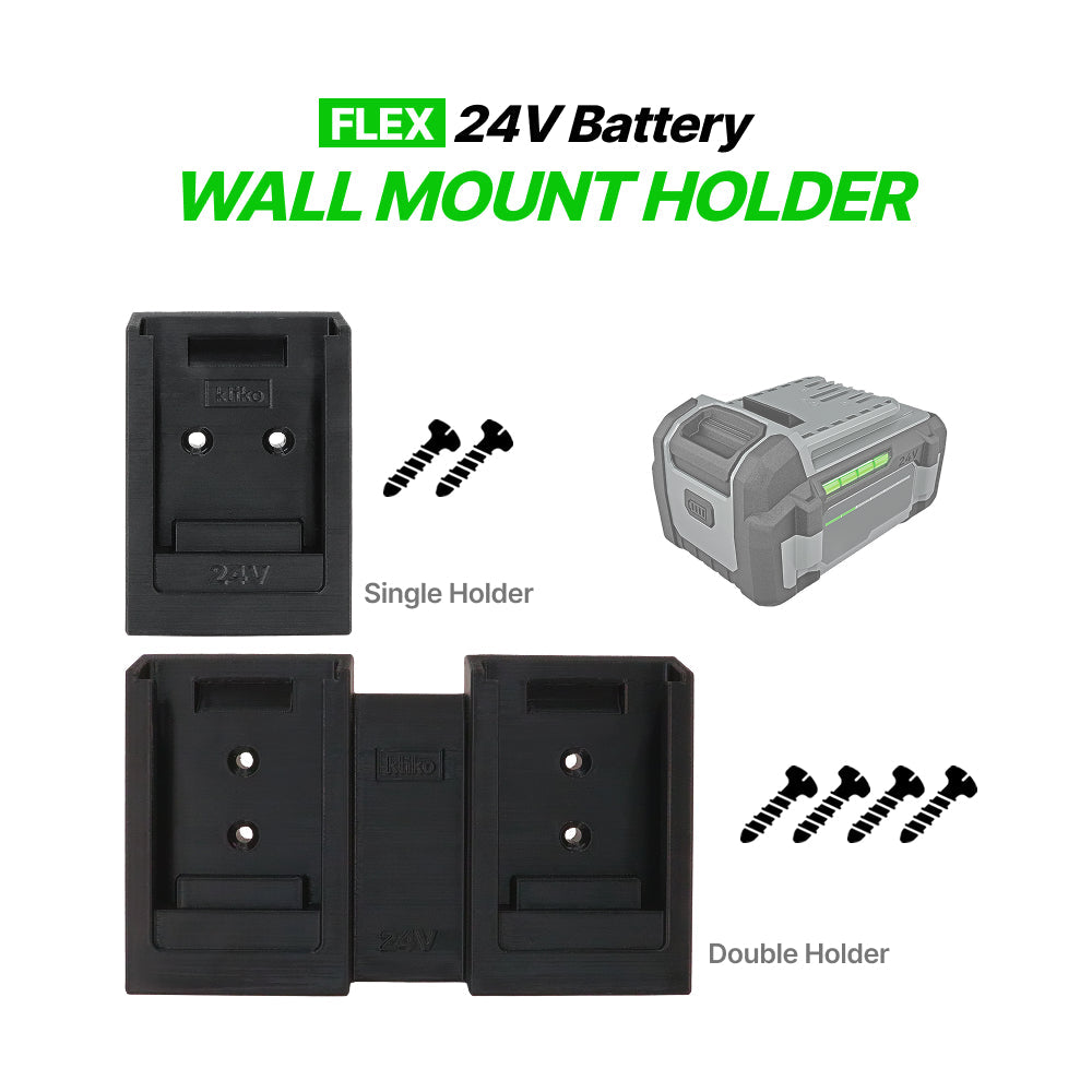 FLEX 24V Battery Wall Mount Holder – Single or Double Storage Bracket