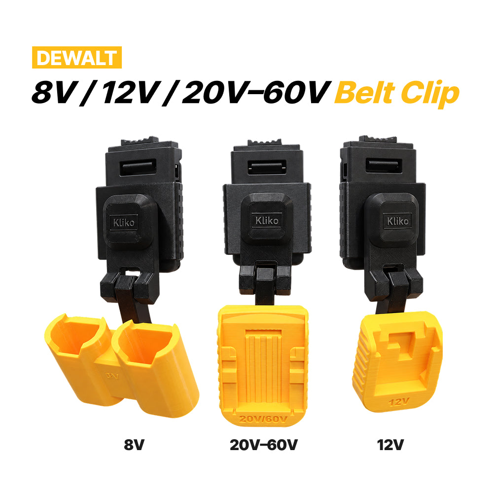 DEWALT 8V / 12V / 20V–60V Battery Belt Clip Holder – Portable Battery Carrier