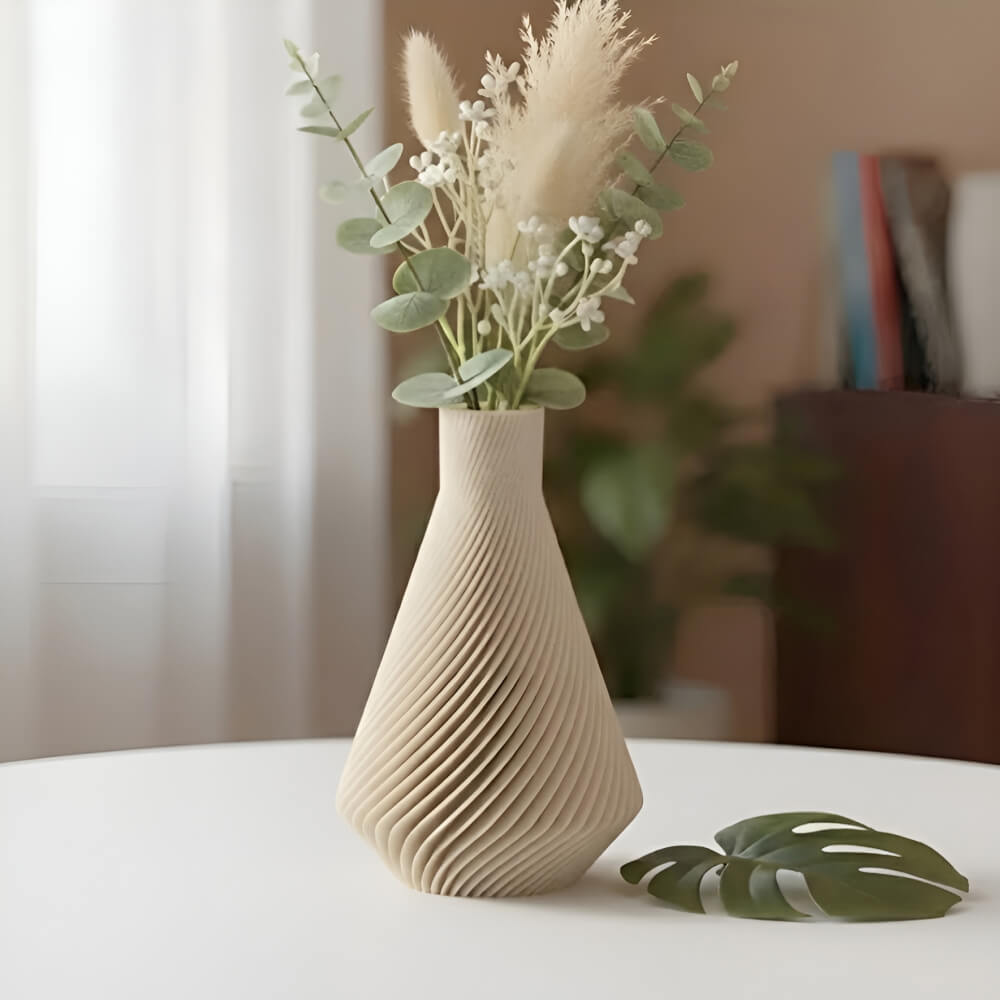 Spiral Vase – Modern Ribbed Decorative Vase