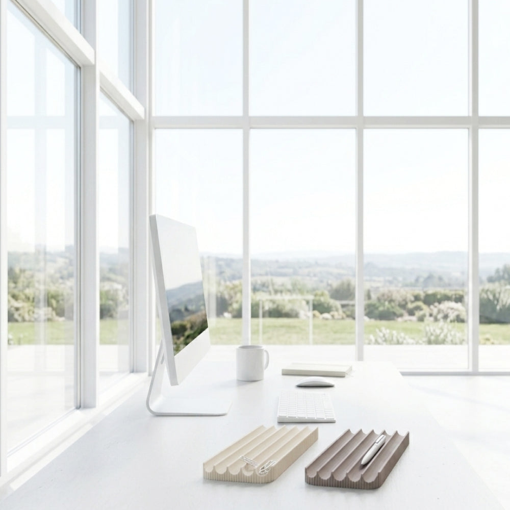 Ribbed Desk Pen Tray – Minimal Decorative Organizer