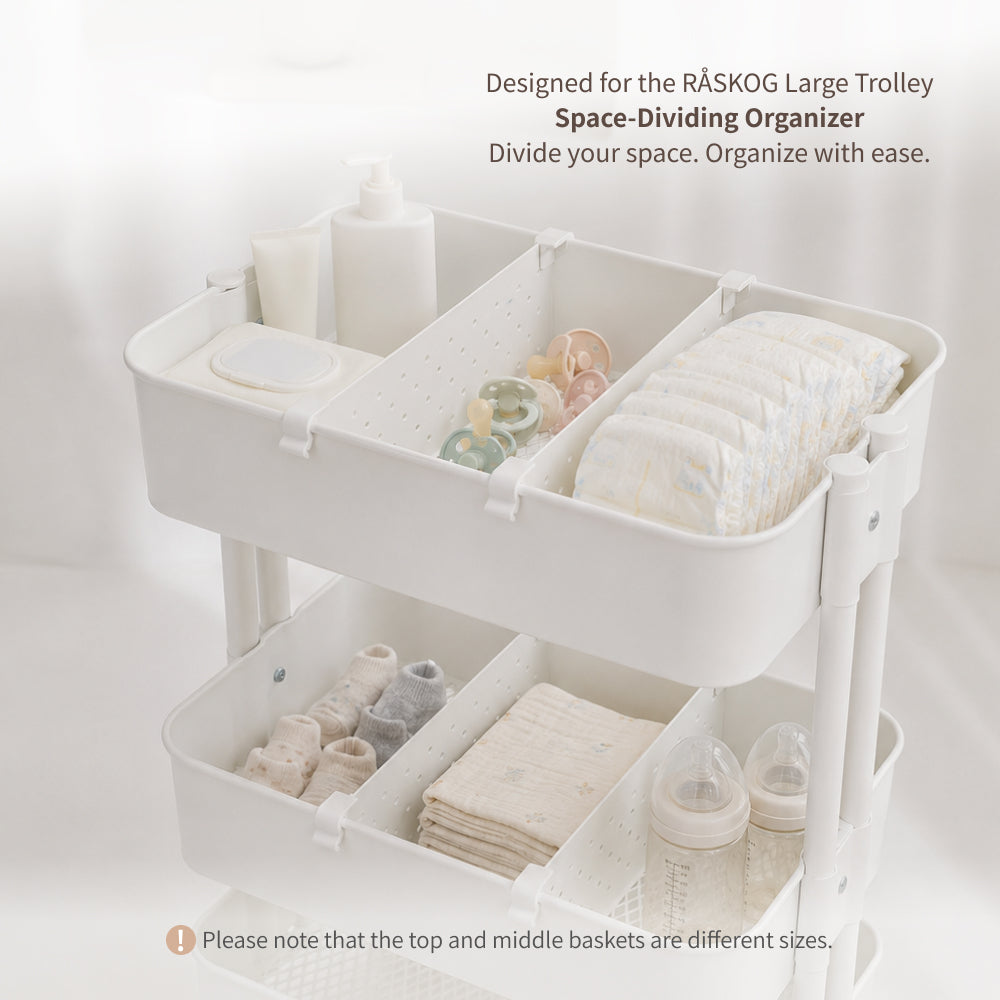 IKEA RÅSKOG Large Cart Partition Divider with Clips – Storage Organizer Insert