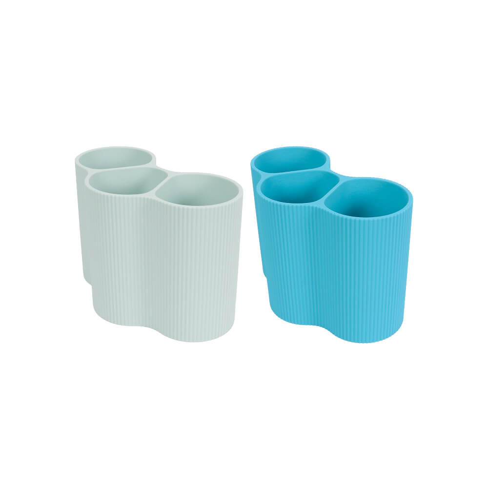 Modern Ribbed Desk Organizer – Multi-Section Pen Holder