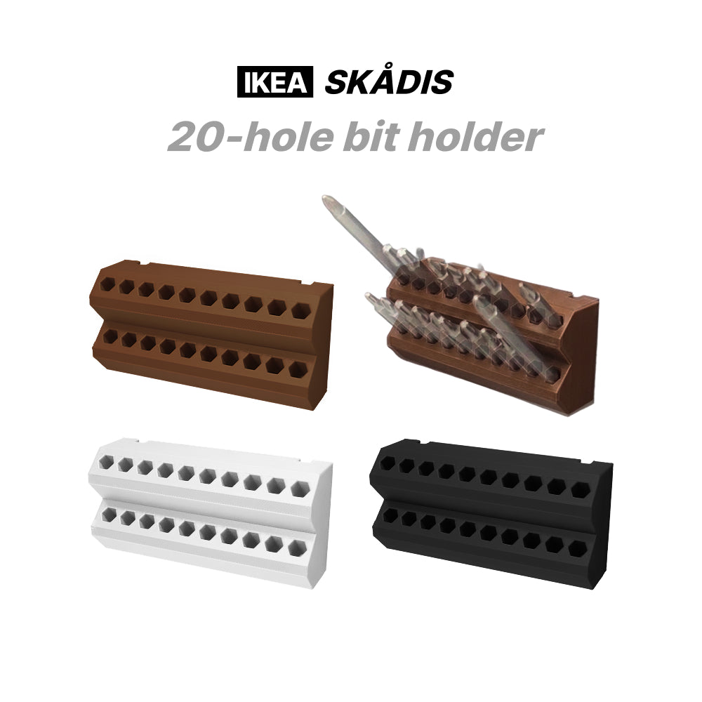 IKEA SKÅDIS 20-Hole Bit Holder – Pegboard Hex Bit Organizer