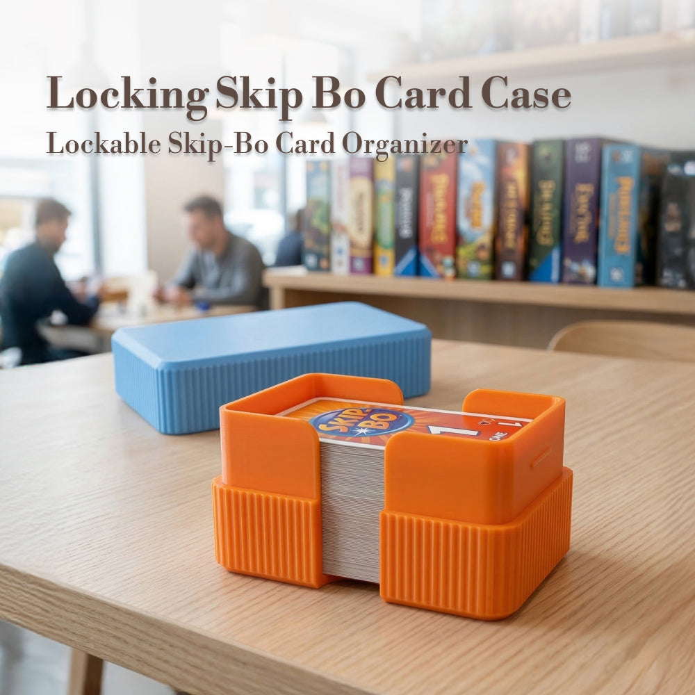 Locking Skip-Bo Card Case, Secure Deck Holder with Protective Storage for Card Games