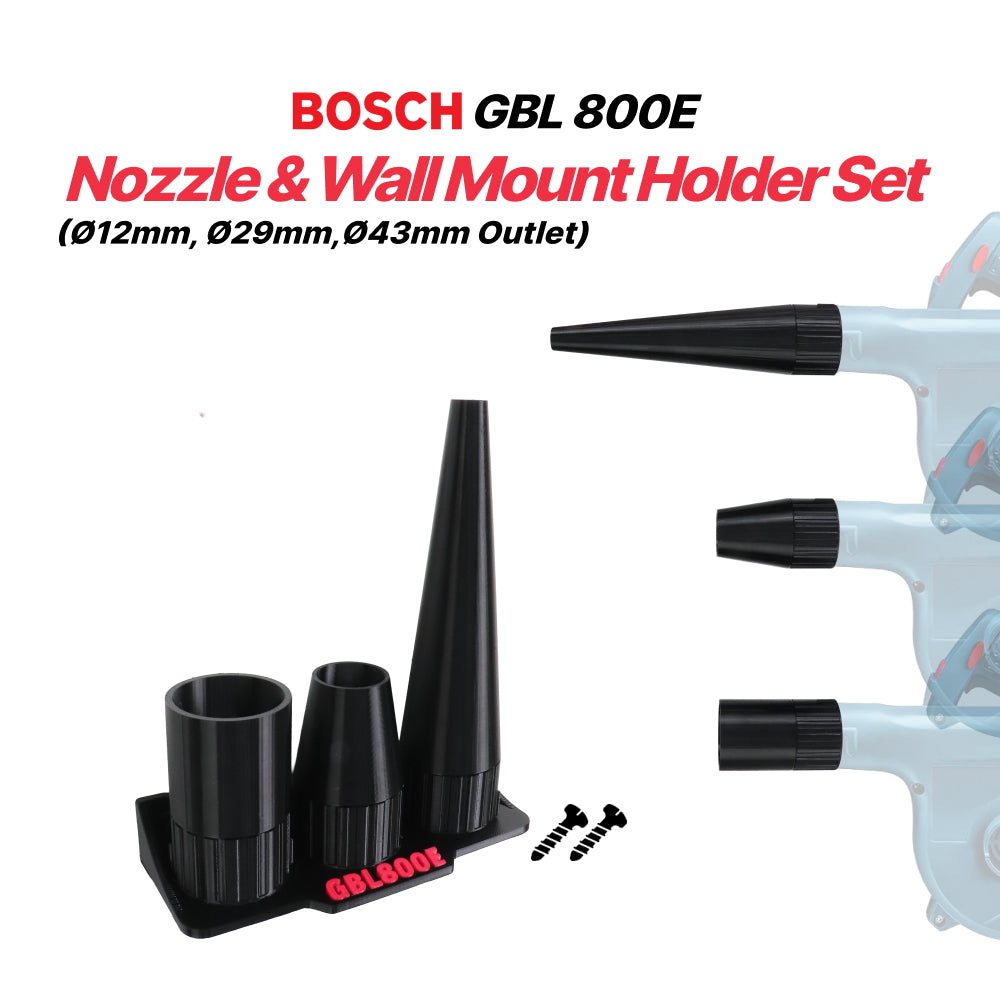 Bosch GBL 800E Round Blower Nozzle 3-Piece Set with Wall Mount Holder