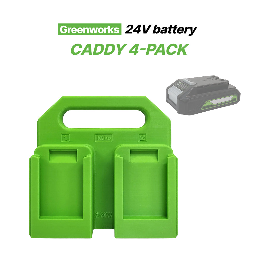 Greenworks 24V Battery Caddy Carrier 4-Pack – Portable Battery Organizer