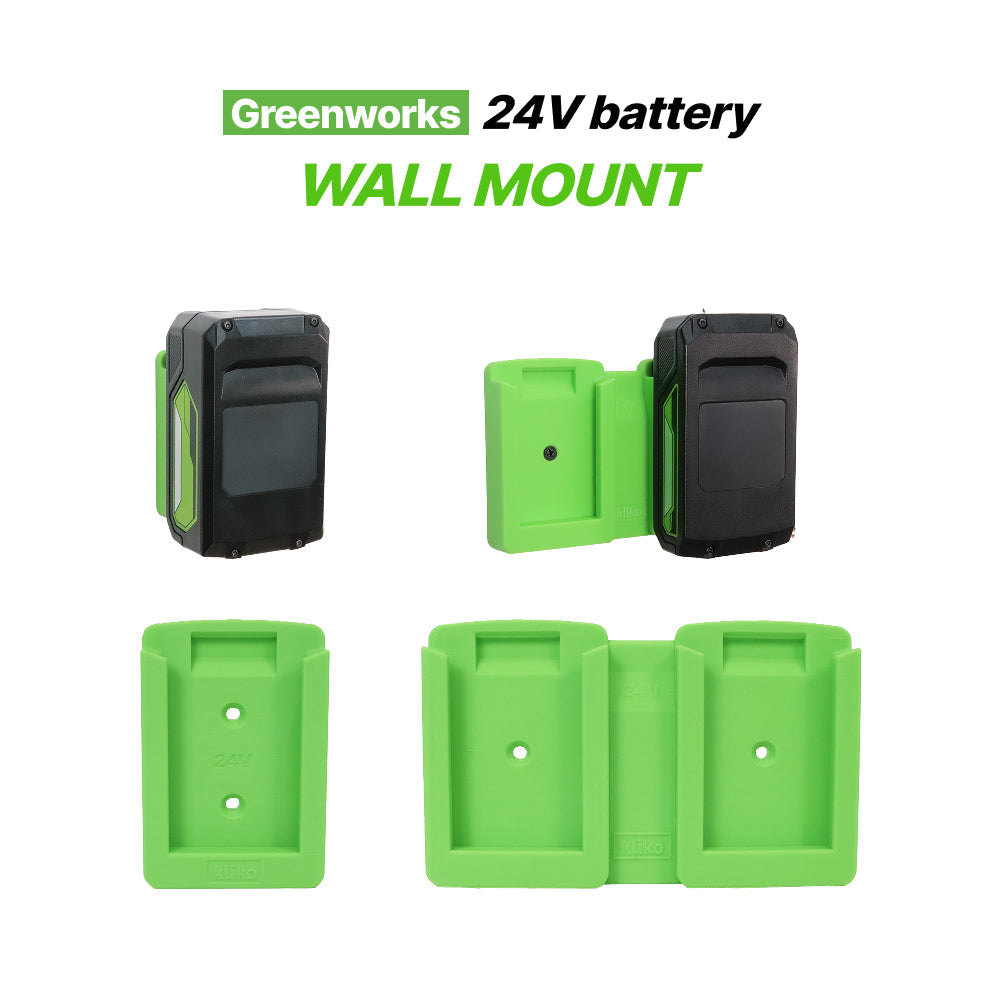 Greenworks 24V Battery Wall Mount Holder – Single & Double Storage Bracket