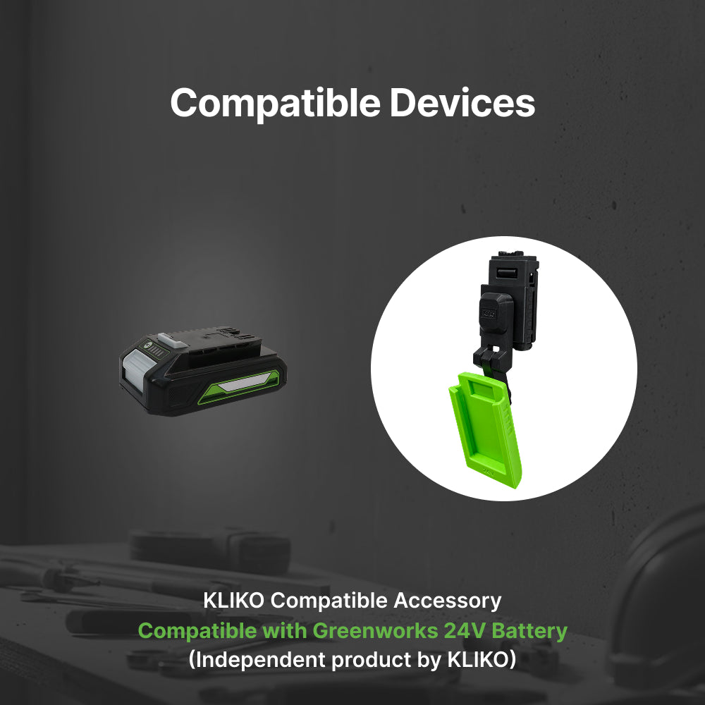 Greenworks 24V Battery Belt Clip Holder – Swivel Battery Carrier with Adjustable Belt Fit