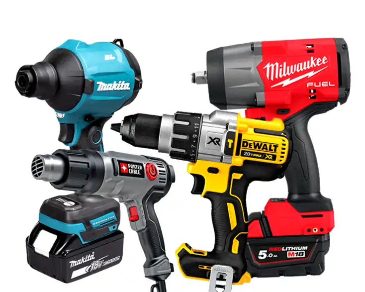 Assorted power tools.