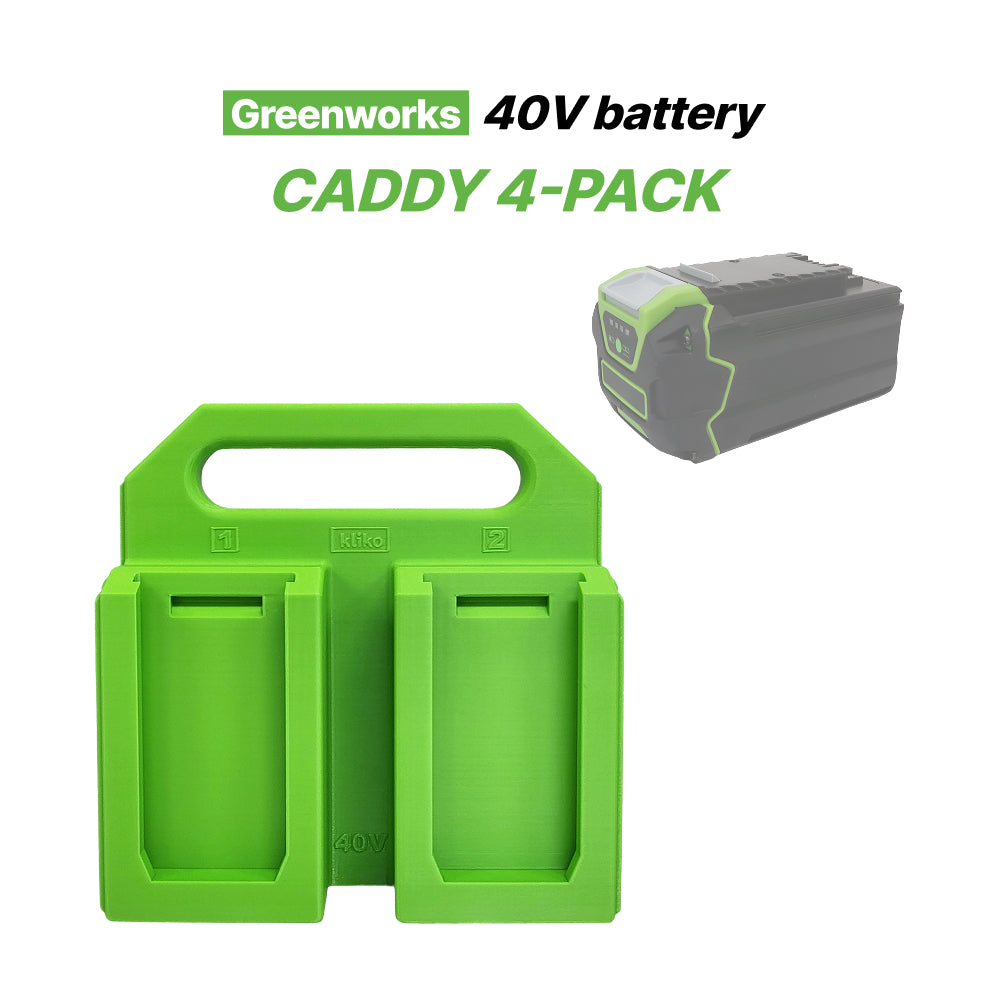 Greenworks 40V Battery Caddy Carrier 4-Pack – Portable Battery Organizer