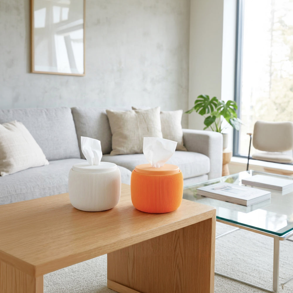 Linea Ribbed Toilet Paper Holder & Tissue Dispenser