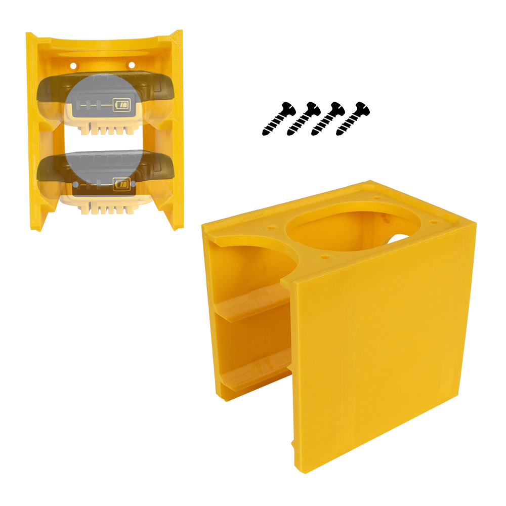 Battery Stacker Rack for DeWalt 20V – Dual 2Ah Battery Holder – Wall Mount Organizer – PETG Durable - Power Tool