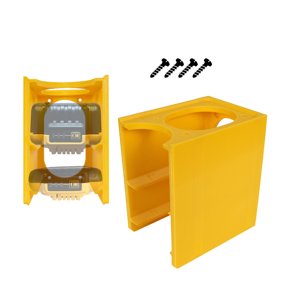 Battery Stacker Rack for DeWalt 20V – Holds 5Ah & 2Ah – Wall Mount Organizer – PETG Durable - Power Tool Accessories