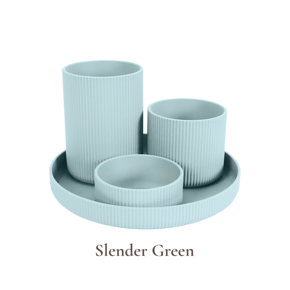 Minimal Round Desk Organizer, Contemporary Multi-Cup Storage for Office & Home