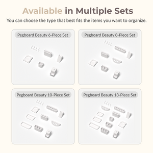 Beauty Organizer Set Compatible with IKEA Skådis – Pegboard Accessories | No Tools Required | 6/8/10/13 Piece 4 Options