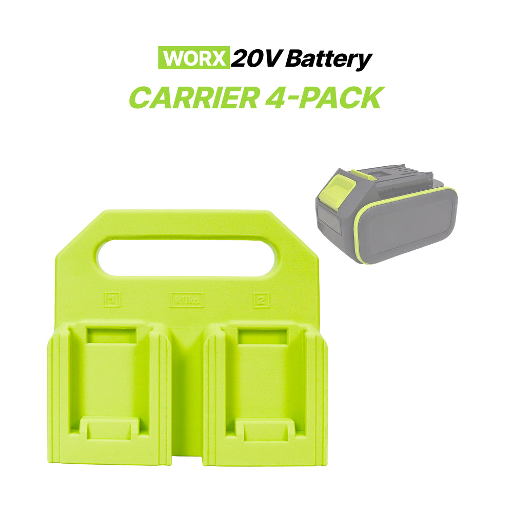 Worx 20V Battery Caddy Carrier 4-Pack – Portable Battery Organizer