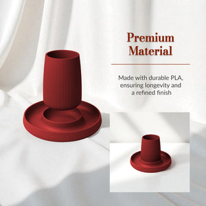 Chelsea Red Pen Holder with Tray – Modular Minimalist Desk Organizer Durable PLA Build for Stylish Home & Office