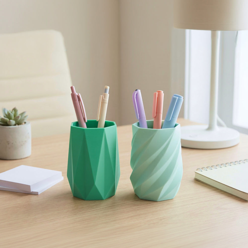 Geometric Desk Pen Holder, Stylish Organizer for Office & Home Decor