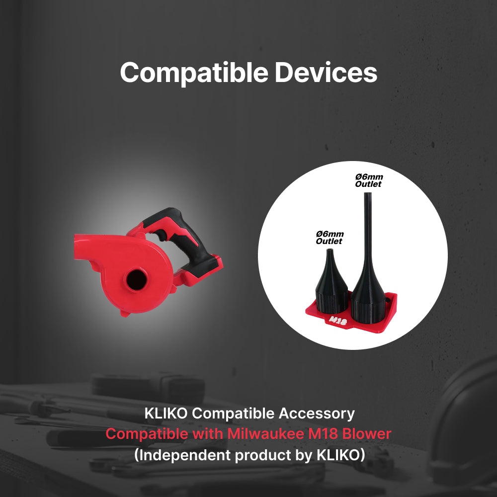 Milwaukee M18BBL 6mm Narrow Nozzle& Wall Mount holder Set