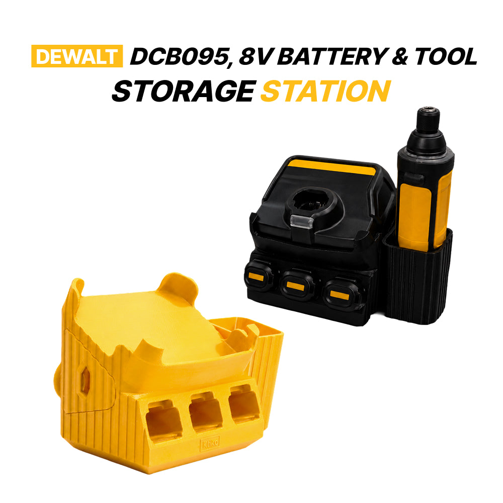 DEWALT DCB095 8V Battery & Tool Multi-Storage Station – Charger, Battery & Screwdriver Organizer