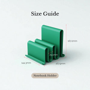 Elegant Bluish Green Notebook Holder – Sleek Minimalist Desk Organizer for A5/A6 Journals Durable PLA Stand for Home &