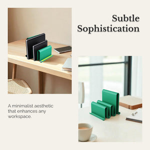 Elegant Bluish Green Notebook Holder – Sleek Minimalist Desk Organizer for A5/A6 Journals Durable PLA Stand for Home &