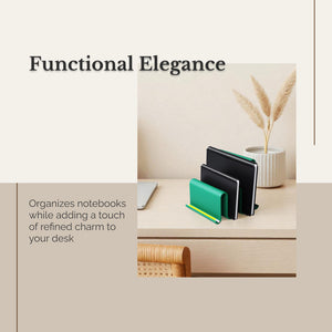 Elegant Bluish Green Notebook Holder – Sleek Minimalist Desk Organizer for A5/A6 Journals Durable PLA Stand for Home &