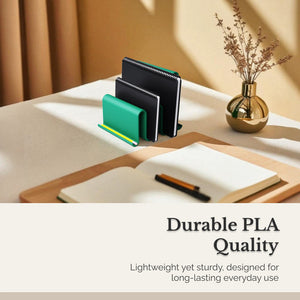 Elegant Bluish Green Notebook Holder – Sleek Minimalist Desk Organizer for A5/A6 Journals Durable PLA Stand for Home &