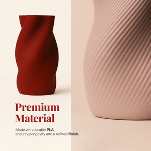 Elegant Spiral Ridged Vase – Modern Decorative Vase with Spiral Ridge Design Elegant Tabletop Flower Vase for Home