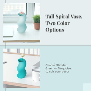 Elegant Spiral Vase – 3D Printed Decorative Flower Vase Modern Spiral Ridged Design 170mm Tall 90mm Wide Home & Office