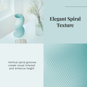 Elegant Spiral Vase – 3D Printed Decorative Flower Vase Modern Spiral Ridged Design 170mm Tall 90mm Wide Home & Office