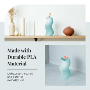 Elegant Spiral Vase – 3D Printed Decorative Flower Vase Modern Spiral Ridged Design 170mm Tall 90mm Wide Home & Office