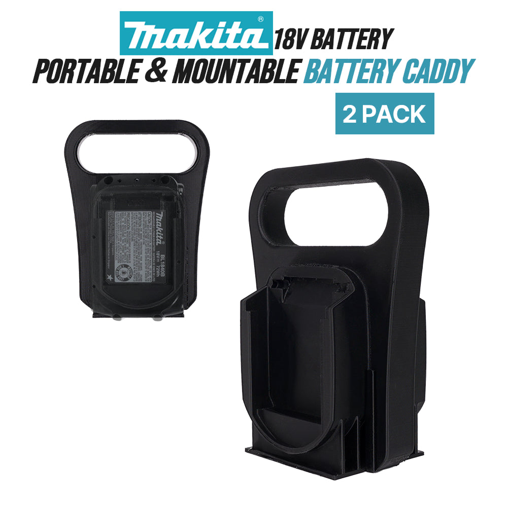 Makita 18V Battery Caddy 2-Pack – Wall Mount Holder, Portabl