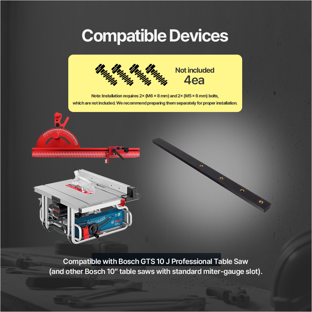 T-Bar for Bosch GTS 10J Miter Gauge