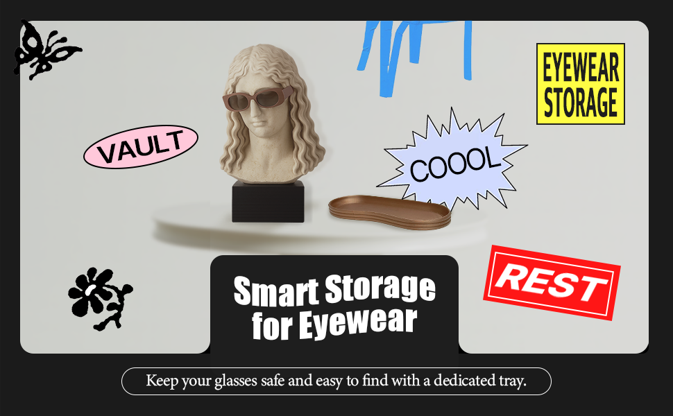 Modern Copper Glasses Tray – Eco-Friendly PLA Organizer for Sunglasses, Jewelry & Small Essentials